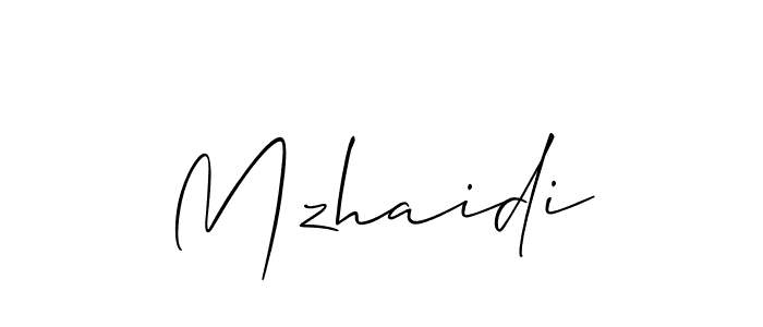 Create a beautiful signature design for name Mzhaidi. With this signature (Allison_Script) fonts, you can make a handwritten signature for free. Mzhaidi signature style 2 images and pictures png