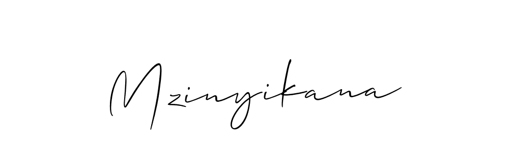 Make a beautiful signature design for name Mzinyikana. With this signature (Allison_Script) style, you can create a handwritten signature for free. Mzinyikana signature style 2 images and pictures png