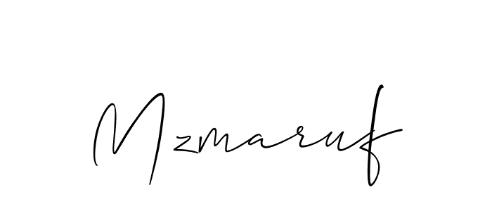 How to make Mzmaruf signature? Allison_Script is a professional autograph style. Create handwritten signature for Mzmaruf name. Mzmaruf signature style 2 images and pictures png