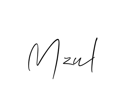 Mzul stylish signature style. Best Handwritten Sign (Allison_Script) for my name. Handwritten Signature Collection Ideas for my name Mzul. Mzul signature style 2 images and pictures png