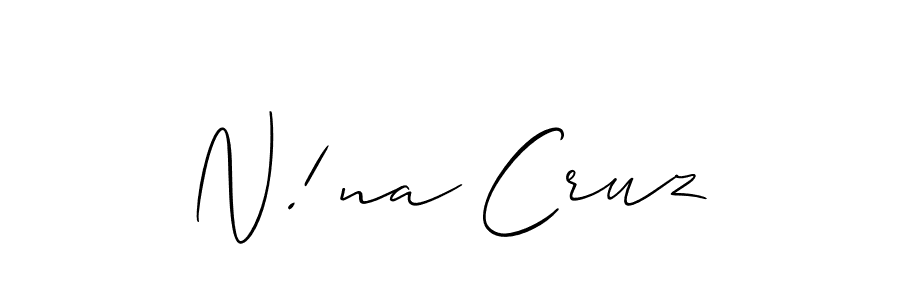 Allison_Script is a professional signature style that is perfect for those who want to add a touch of class to their signature. It is also a great choice for those who want to make their signature more unique. Get N!na Cruz name to fancy signature for free. N!na Cruz signature style 2 images and pictures png