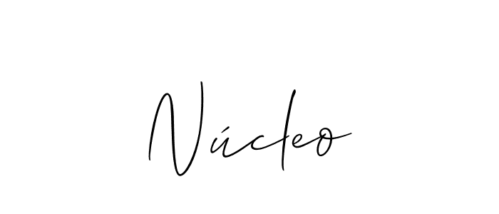 Make a beautiful signature design for name Núcleo. With this signature (Allison_Script) style, you can create a handwritten signature for free. Núcleo signature style 2 images and pictures png