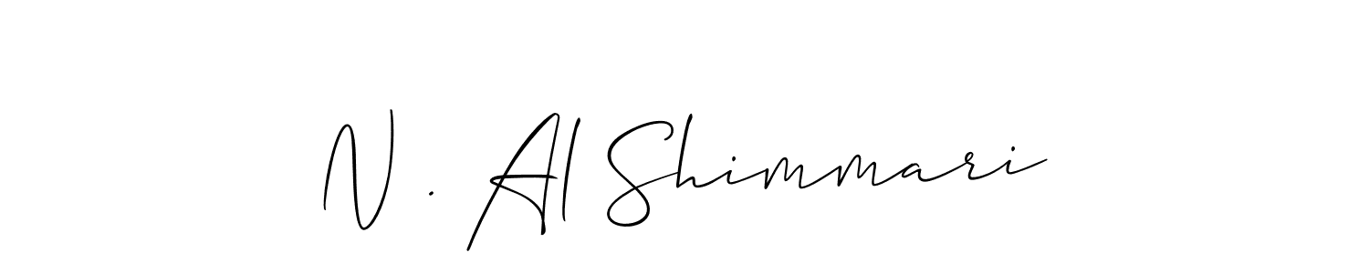 if you are searching for the best signature style for your name N . Al Shimmari. so please give up your signature search. here we have designed multiple signature styles  using Allison_Script. N . Al Shimmari signature style 2 images and pictures png