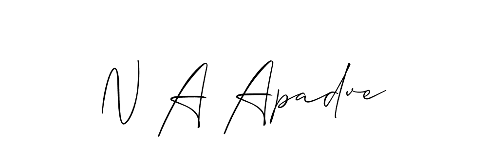 Use a signature maker to create a handwritten signature online. With this signature software, you can design (Allison_Script) your own signature for name N A Apadve. N A Apadve signature style 2 images and pictures png