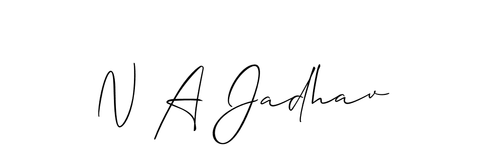 Make a beautiful signature design for name N A Jadhav. With this signature (Allison_Script) style, you can create a handwritten signature for free. N A Jadhav signature style 2 images and pictures png