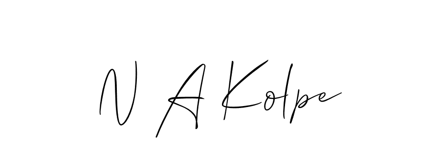 Design your own signature with our free online signature maker. With this signature software, you can create a handwritten (Allison_Script) signature for name N A Kolpe. N A Kolpe signature style 2 images and pictures png