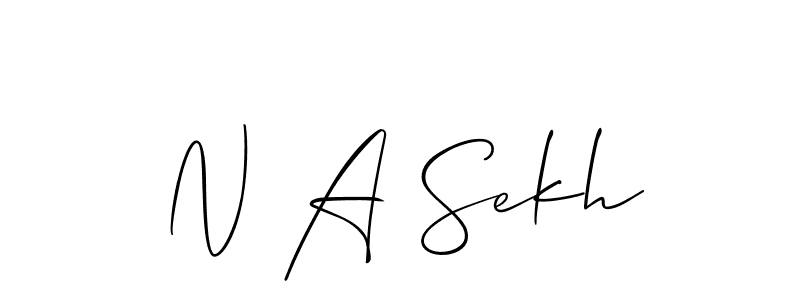 Allison_Script is a professional signature style that is perfect for those who want to add a touch of class to their signature. It is also a great choice for those who want to make their signature more unique. Get N A Sekh name to fancy signature for free. N A Sekh signature style 2 images and pictures png