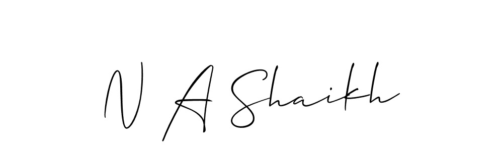 Make a beautiful signature design for name N A Shaikh. Use this online signature maker to create a handwritten signature for free. N A Shaikh signature style 2 images and pictures png