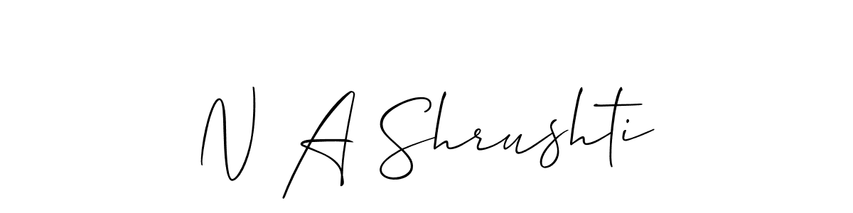 Allison_Script is a professional signature style that is perfect for those who want to add a touch of class to their signature. It is also a great choice for those who want to make their signature more unique. Get N A Shrushti name to fancy signature for free. N A Shrushti signature style 2 images and pictures png