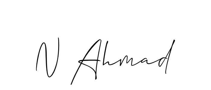 The best way (Allison_Script) to make a short signature is to pick only two or three words in your name. The name N Ahmad include a total of six letters. For converting this name. N Ahmad signature style 2 images and pictures png