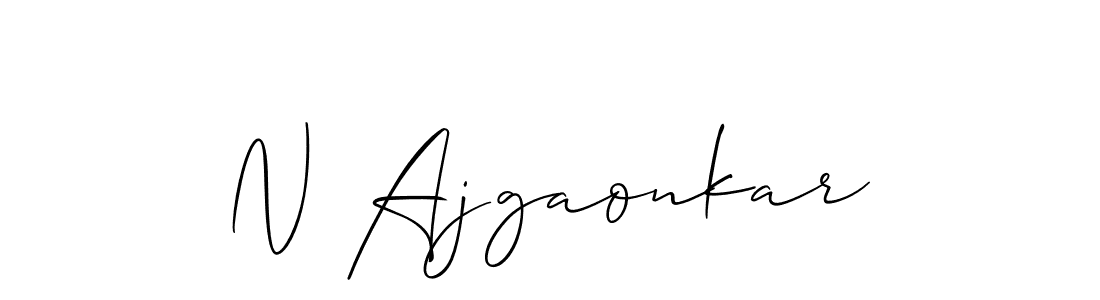 if you are searching for the best signature style for your name N Ajgaonkar. so please give up your signature search. here we have designed multiple signature styles  using Allison_Script. N Ajgaonkar signature style 2 images and pictures png