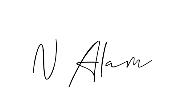 Make a beautiful signature design for name N Alam. With this signature (Allison_Script) style, you can create a handwritten signature for free. N Alam signature style 2 images and pictures png