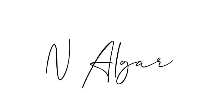 You should practise on your own different ways (Allison_Script) to write your name (N Algar) in signature. don't let someone else do it for you. N Algar signature style 2 images and pictures png