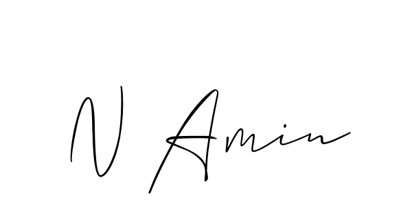 Also You can easily find your signature by using the search form. We will create N Amin name handwritten signature images for you free of cost using Allison_Script sign style. N Amin signature style 2 images and pictures png