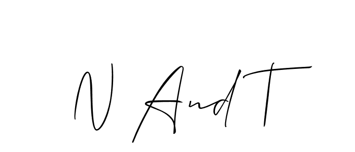 Make a short N And T signature style. Manage your documents anywhere anytime using Allison_Script. Create and add eSignatures, submit forms, share and send files easily. N And T signature style 2 images and pictures png