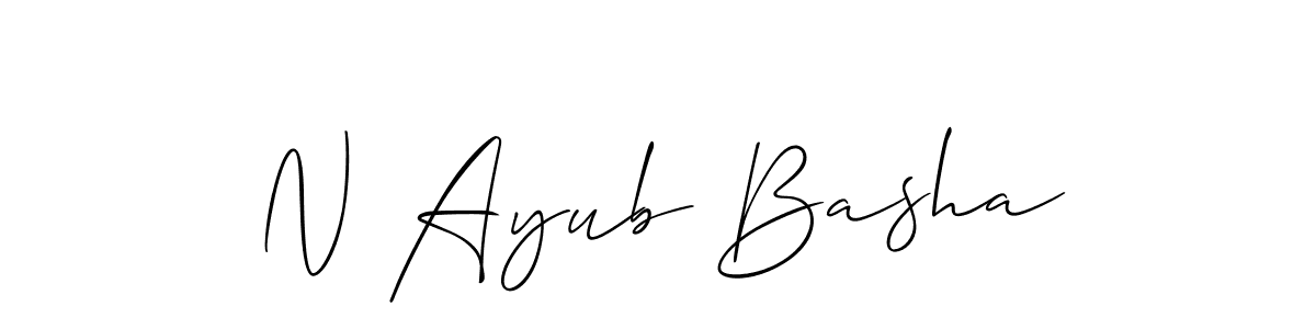 Design your own signature with our free online signature maker. With this signature software, you can create a handwritten (Allison_Script) signature for name N Ayub Basha. N Ayub Basha signature style 2 images and pictures png