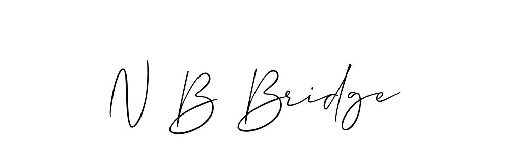 Use a signature maker to create a handwritten signature online. With this signature software, you can design (Allison_Script) your own signature for name N B Bridge. N B Bridge signature style 2 images and pictures png