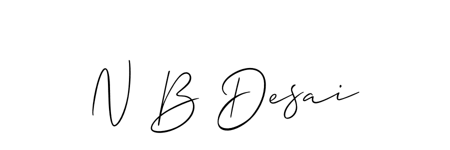 Also we have N B Desai name is the best signature style. Create professional handwritten signature collection using Allison_Script autograph style. N B Desai signature style 2 images and pictures png