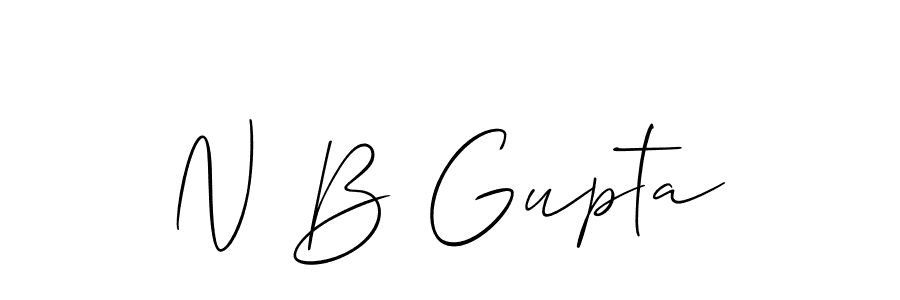 Make a beautiful signature design for name N B Gupta. With this signature (Allison_Script) style, you can create a handwritten signature for free. N B Gupta signature style 2 images and pictures png