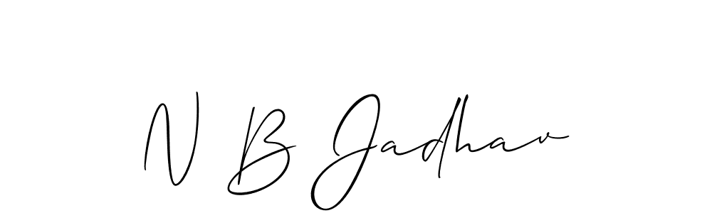 The best way (Allison_Script) to make a short signature is to pick only two or three words in your name. The name N B Jadhav include a total of six letters. For converting this name. N B Jadhav signature style 2 images and pictures png