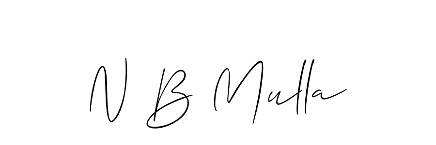 Also we have N B Mulla name is the best signature style. Create professional handwritten signature collection using Allison_Script autograph style. N B Mulla signature style 2 images and pictures png