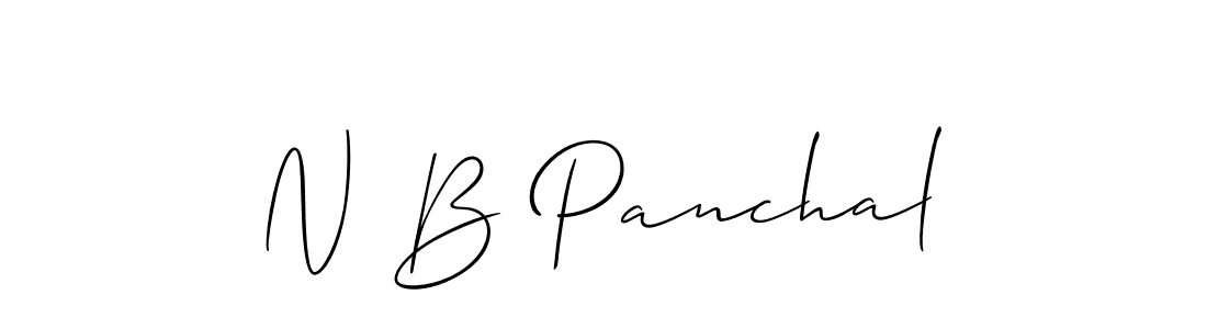 How to make N B Panchal signature? Allison_Script is a professional autograph style. Create handwritten signature for N B Panchal name. N B Panchal signature style 2 images and pictures png