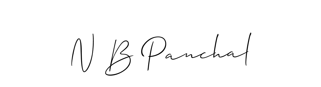 Create a beautiful signature design for name N B Panchal. With this signature (Allison_Script) fonts, you can make a handwritten signature for free. N B Panchal signature style 2 images and pictures png