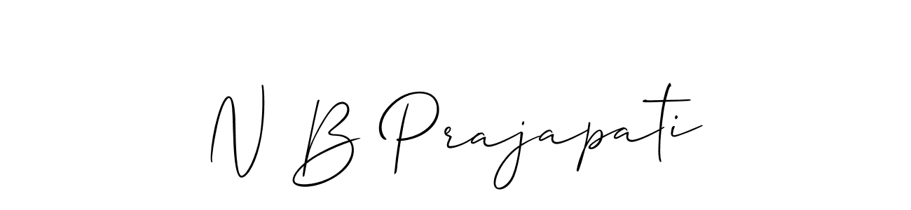 The best way (Allison_Script) to make a short signature is to pick only two or three words in your name. The name N B Prajapati include a total of six letters. For converting this name. N B Prajapati signature style 2 images and pictures png