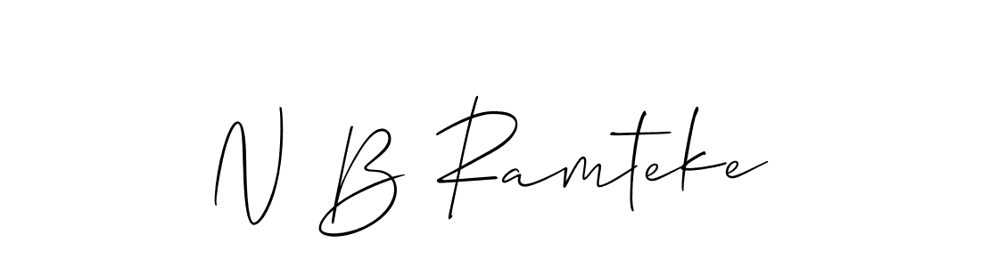 Also You can easily find your signature by using the search form. We will create N B Ramteke name handwritten signature images for you free of cost using Allison_Script sign style. N B Ramteke signature style 2 images and pictures png