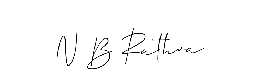 Make a beautiful signature design for name N B Rathva. With this signature (Allison_Script) style, you can create a handwritten signature for free. N B Rathva signature style 2 images and pictures png