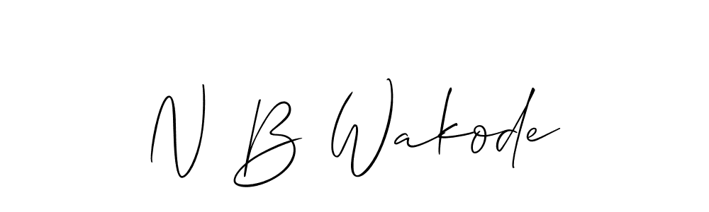 How to Draw N B Wakode signature style? Allison_Script is a latest design signature styles for name N B Wakode. N B Wakode signature style 2 images and pictures png