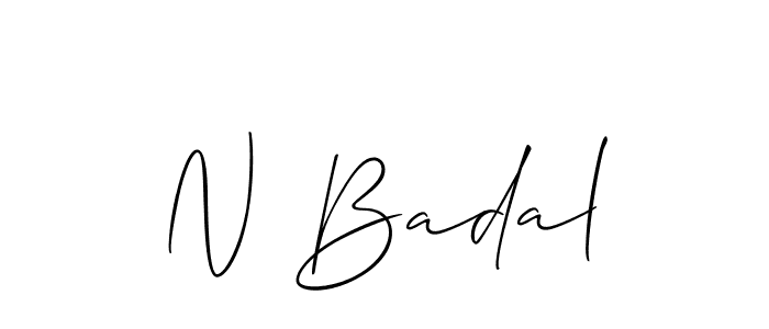 Make a beautiful signature design for name N Badal. With this signature (Allison_Script) style, you can create a handwritten signature for free. N Badal signature style 2 images and pictures png