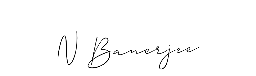 The best way (Allison_Script) to make a short signature is to pick only two or three words in your name. The name N Banerjee include a total of six letters. For converting this name. N Banerjee signature style 2 images and pictures png