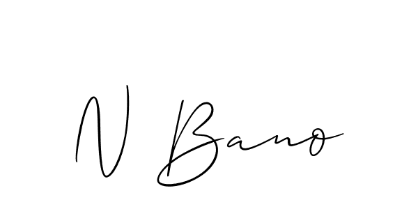 Also You can easily find your signature by using the search form. We will create N Bano name handwritten signature images for you free of cost using Allison_Script sign style. N Bano signature style 2 images and pictures png