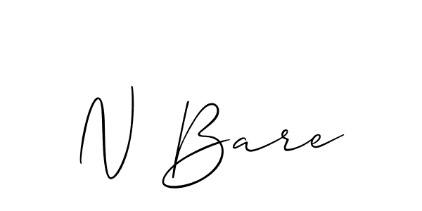 if you are searching for the best signature style for your name N Bare. so please give up your signature search. here we have designed multiple signature styles  using Allison_Script. N Bare signature style 2 images and pictures png