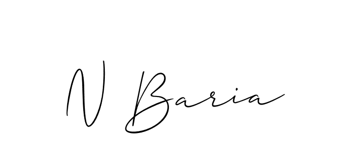 Allison_Script is a professional signature style that is perfect for those who want to add a touch of class to their signature. It is also a great choice for those who want to make their signature more unique. Get N Baria name to fancy signature for free. N Baria signature style 2 images and pictures png