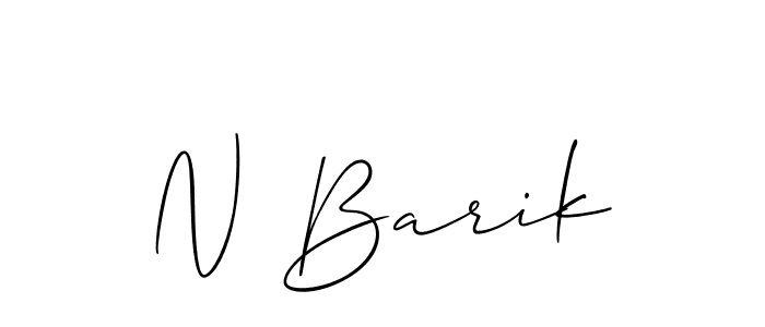 How to Draw N Barik signature style? Allison_Script is a latest design signature styles for name N Barik. N Barik signature style 2 images and pictures png