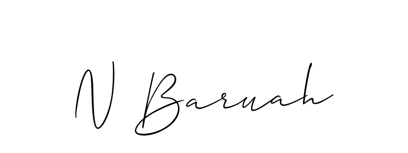 Design your own signature with our free online signature maker. With this signature software, you can create a handwritten (Allison_Script) signature for name N Baruah. N Baruah signature style 2 images and pictures png