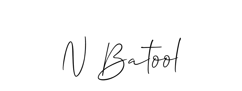 You should practise on your own different ways (Allison_Script) to write your name (N Batool) in signature. don't let someone else do it for you. N Batool signature style 2 images and pictures png