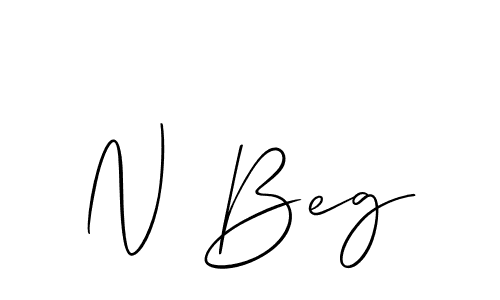 Design your own signature with our free online signature maker. With this signature software, you can create a handwritten (Allison_Script) signature for name N Beg. N Beg signature style 2 images and pictures png