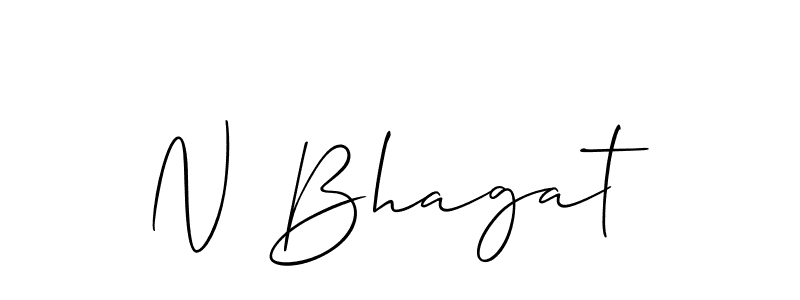 Also we have N Bhagat name is the best signature style. Create professional handwritten signature collection using Allison_Script autograph style. N Bhagat signature style 2 images and pictures png