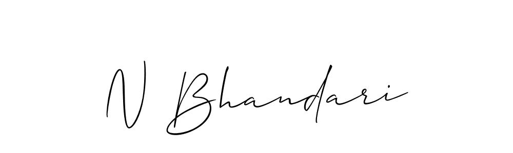 Use a signature maker to create a handwritten signature online. With this signature software, you can design (Allison_Script) your own signature for name N Bhandari. N Bhandari signature style 2 images and pictures png