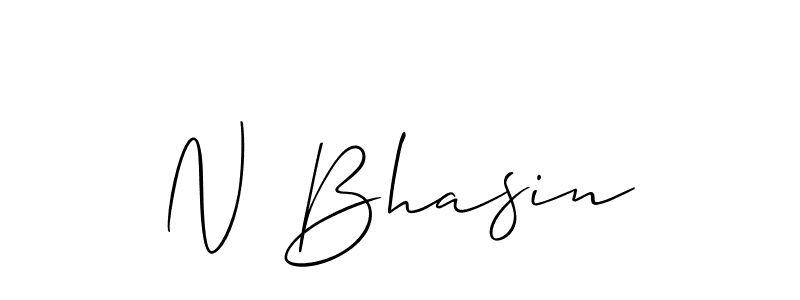 Create a beautiful signature design for name N Bhasin. With this signature (Allison_Script) fonts, you can make a handwritten signature for free. N Bhasin signature style 2 images and pictures png