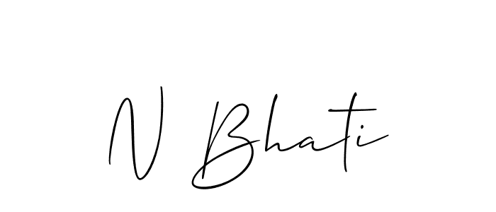 Allison_Script is a professional signature style that is perfect for those who want to add a touch of class to their signature. It is also a great choice for those who want to make their signature more unique. Get N Bhati name to fancy signature for free. N Bhati signature style 2 images and pictures png