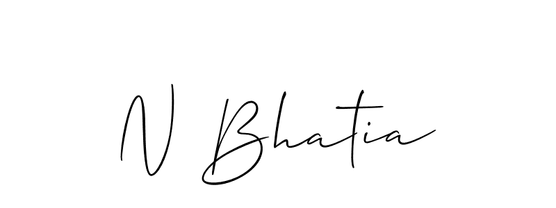 Make a beautiful signature design for name N Bhatia. With this signature (Allison_Script) style, you can create a handwritten signature for free. N Bhatia signature style 2 images and pictures png