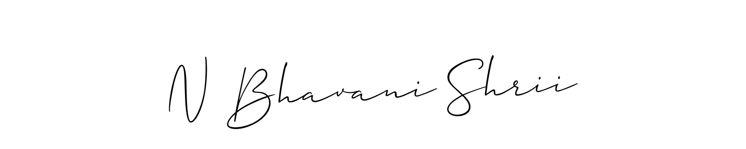 The best way (Allison_Script) to make a short signature is to pick only two or three words in your name. The name N Bhavani Shrii include a total of six letters. For converting this name. N Bhavani Shrii signature style 2 images and pictures png