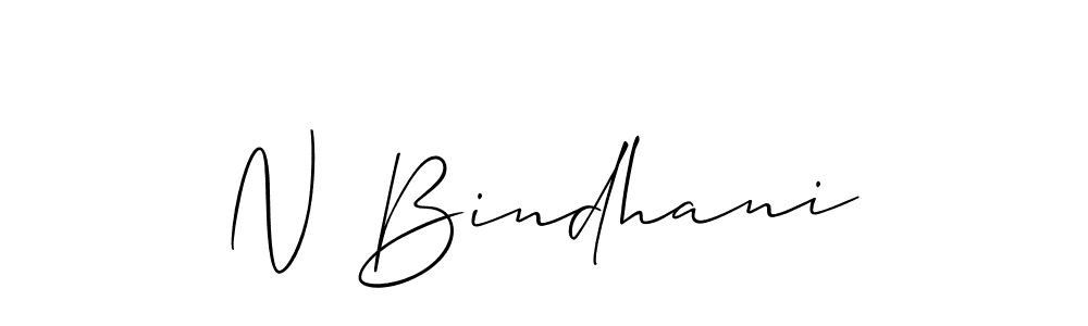 if you are searching for the best signature style for your name N Bindhani. so please give up your signature search. here we have designed multiple signature styles  using Allison_Script. N Bindhani signature style 2 images and pictures png