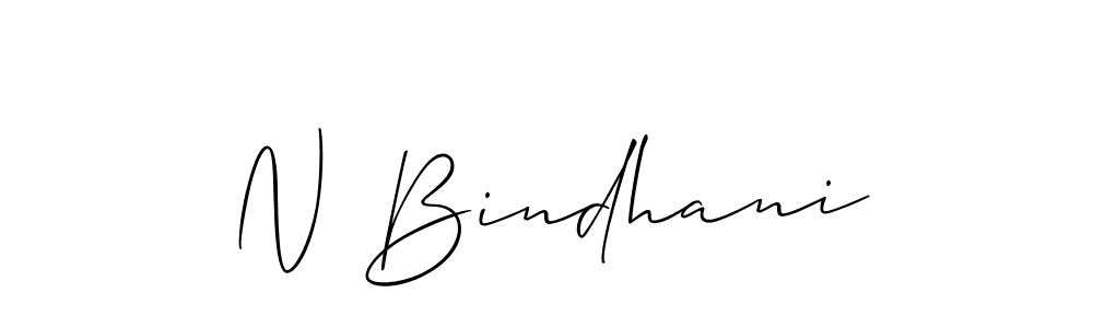 if you are searching for the best signature style for your name N Bindhani. so please give up your signature search. here we have designed multiple signature styles  using Allison_Script. N Bindhani signature style 2 images and pictures png