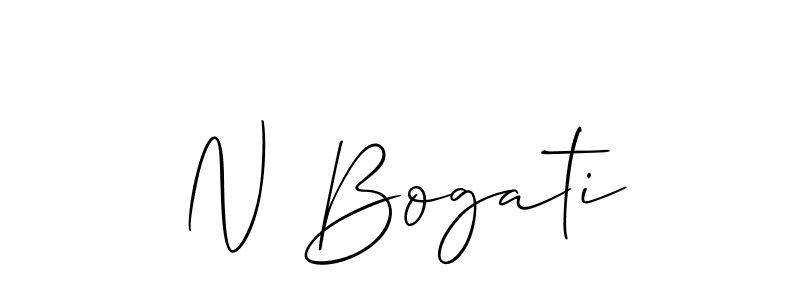 Design your own signature with our free online signature maker. With this signature software, you can create a handwritten (Allison_Script) signature for name N Bogati. N Bogati signature style 2 images and pictures png