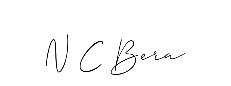 The best way (Allison_Script) to make a short signature is to pick only two or three words in your name. The name N C Bera include a total of six letters. For converting this name. N C Bera signature style 2 images and pictures png